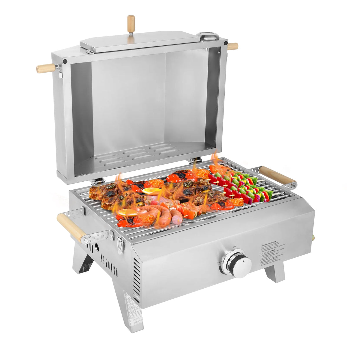 2-in-1 Portable Stainless Steel Pizza Oven and Propane Grill Y385