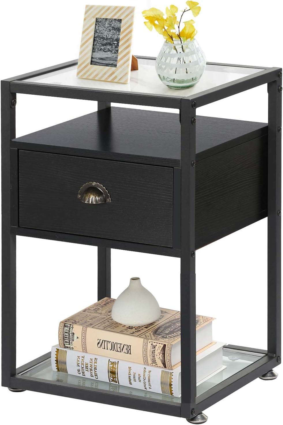 Light Black Cabinet with Drawers and Shelf X775