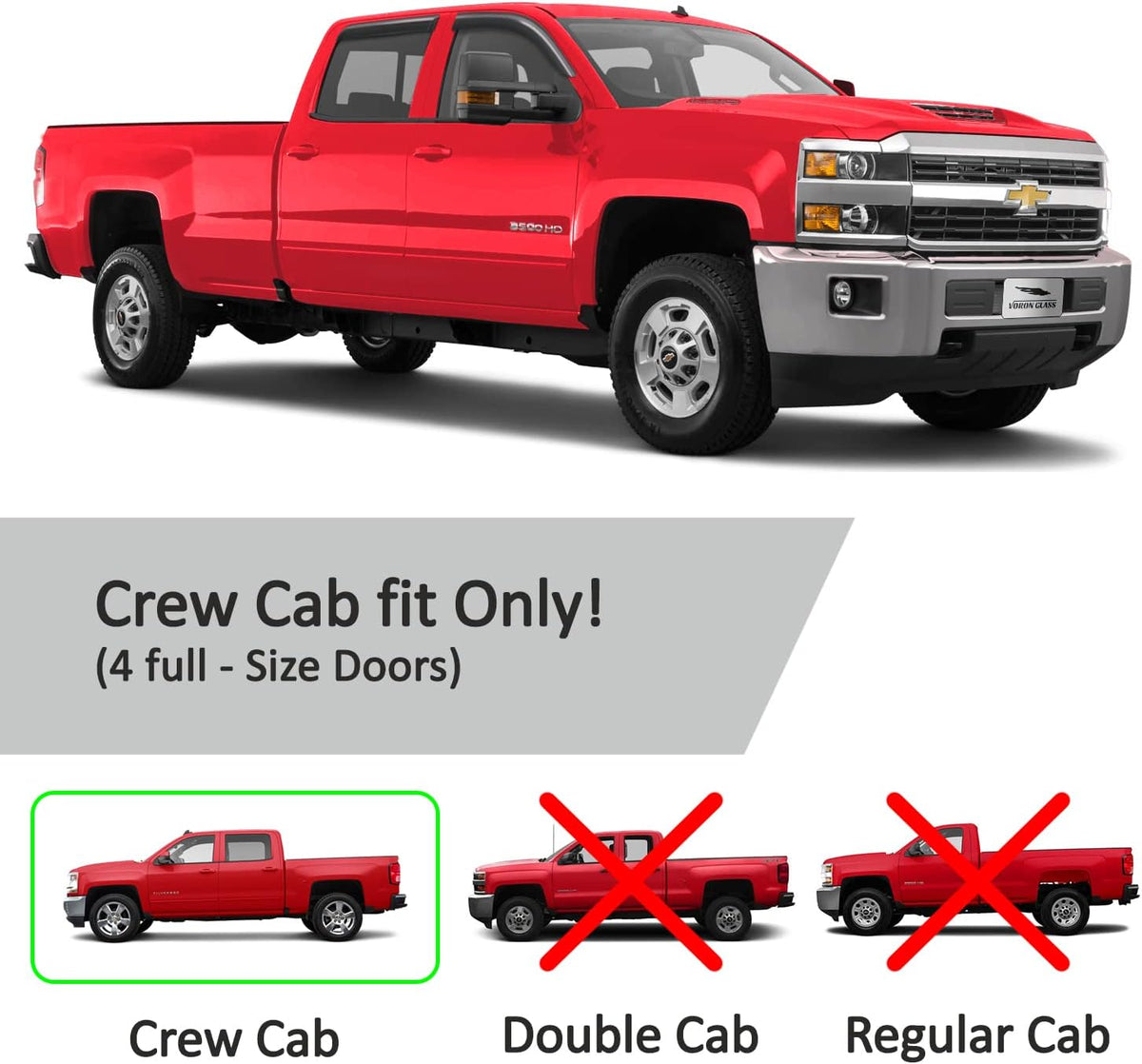 Tape-on Window Deflectors for Trucks 4 Pieces V2948