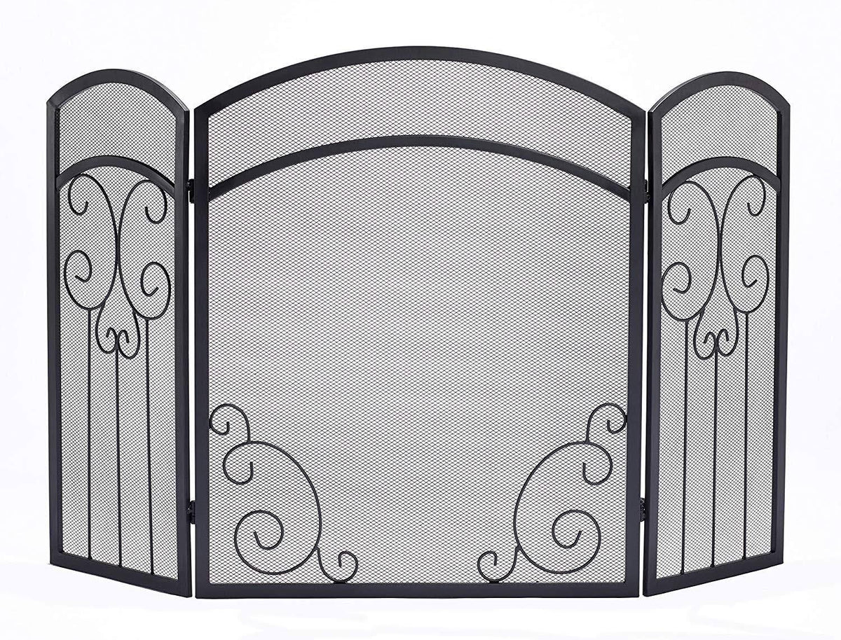 Black Steel Fireplace Screen K5690