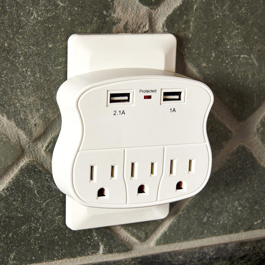 3-Outlet 2 USB Wall Adapter O411