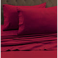 Queen Heavyweight Flannel Solid Fitted Sheet Deep Red K299