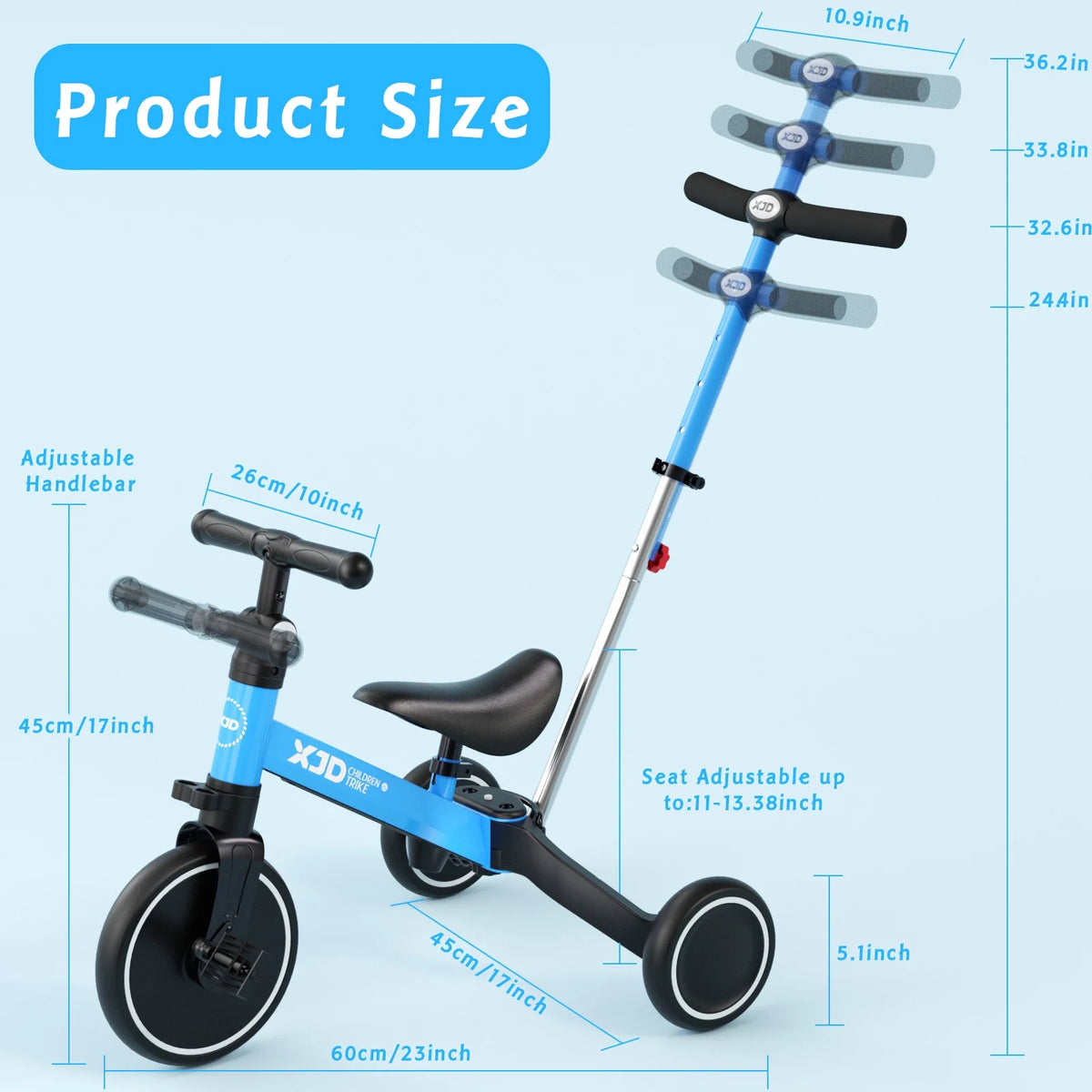 7 in 1 Toddler Tricycle with Push Handle J631924