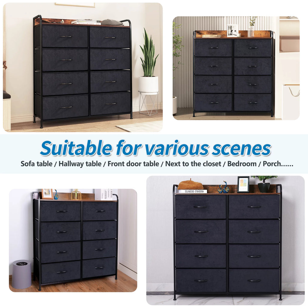 8 Drawer Dresser with Rustic Finish B588