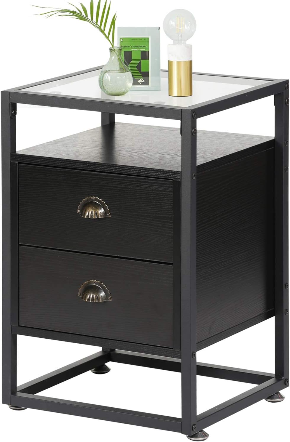 Light Black Cabinet with Drawers and Shelf X775