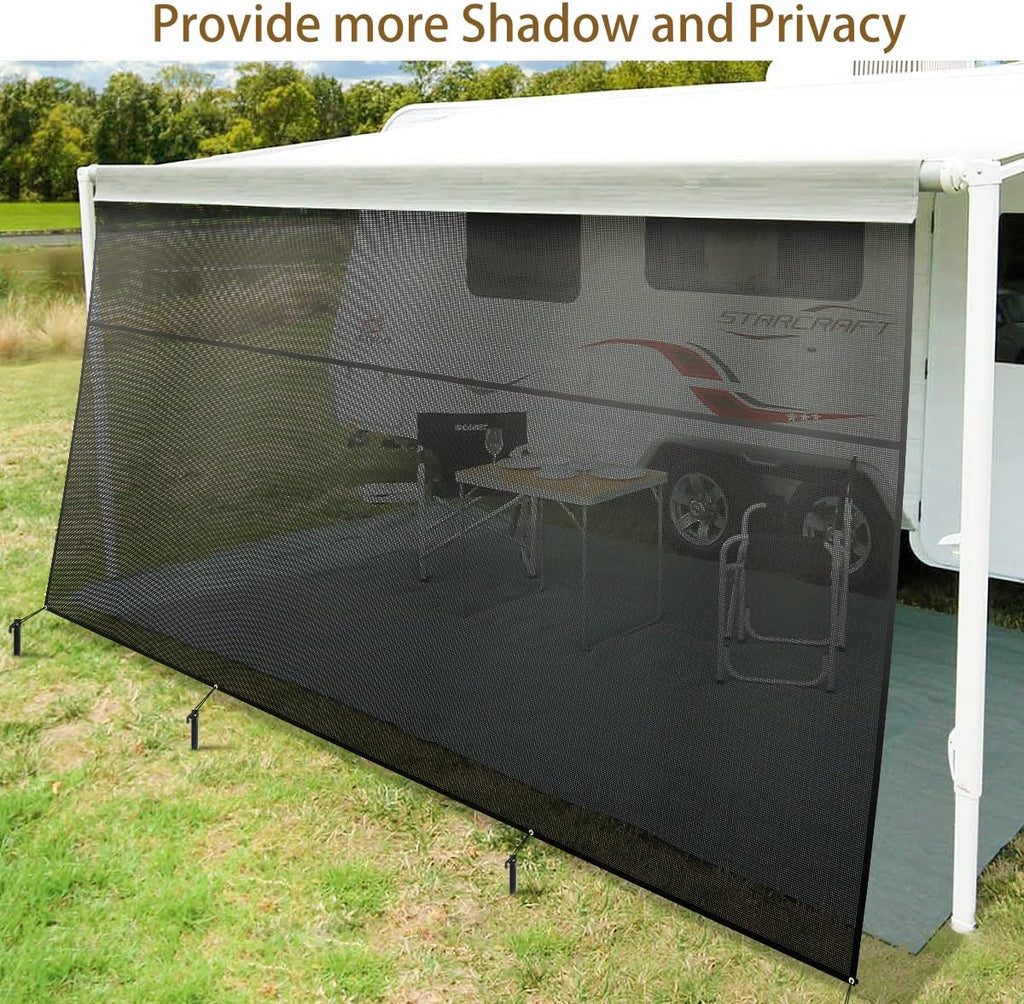 Black Mesh RV Awning Sun Shade Screen 15'x9' H3750