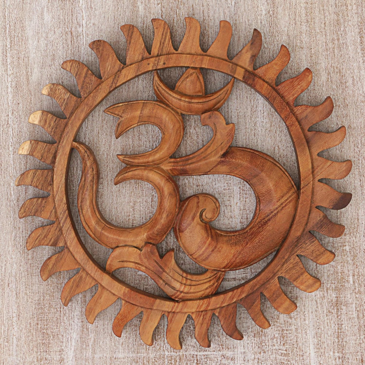 Brown Hand Crafted Suar Wood Relief Panel D4753
