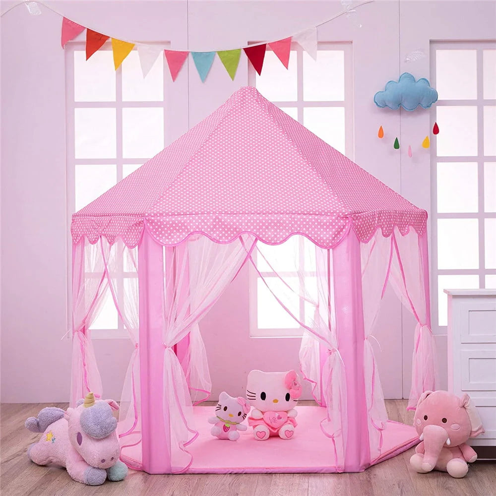 Hexagon Play Tent for Kids with Star Lights J210