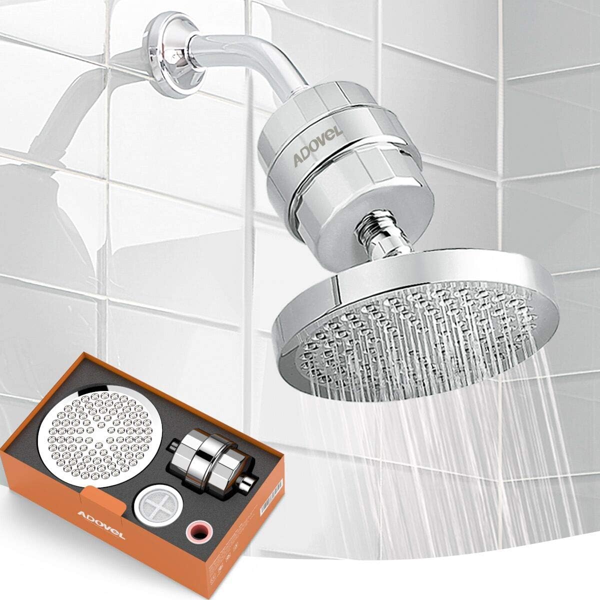 High Output Shower Head and Hard Water Filter S29392
