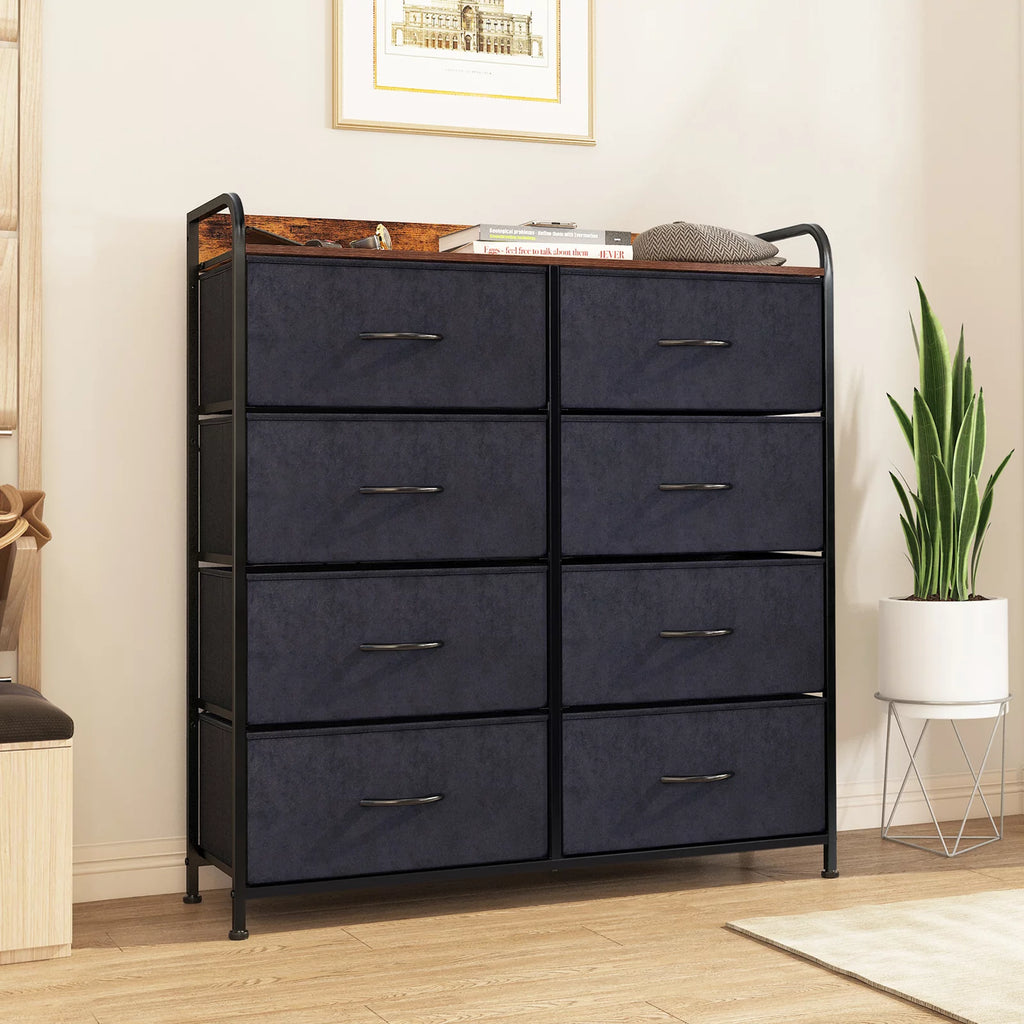 8 Drawer Dresser with Rustic Finish B588