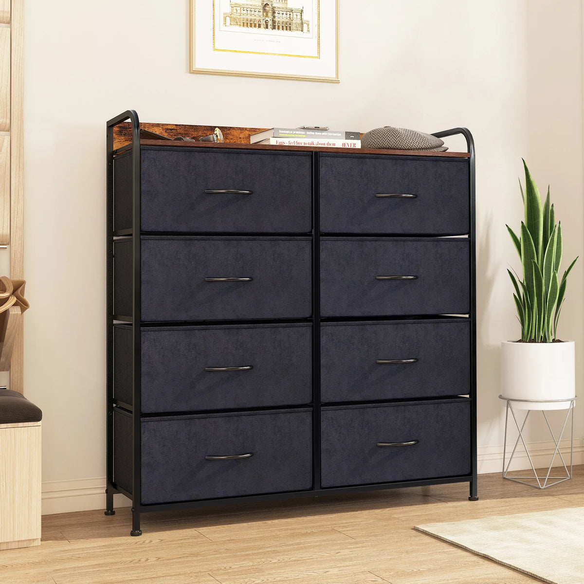 8 Drawer Dresser with Rustic Finish B588