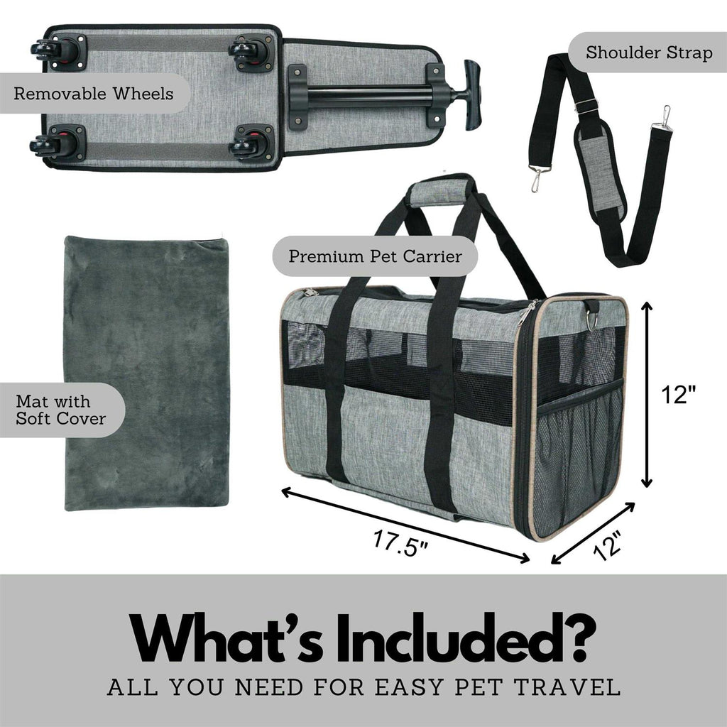 Rolling Pet Carrier with Wheels O1405