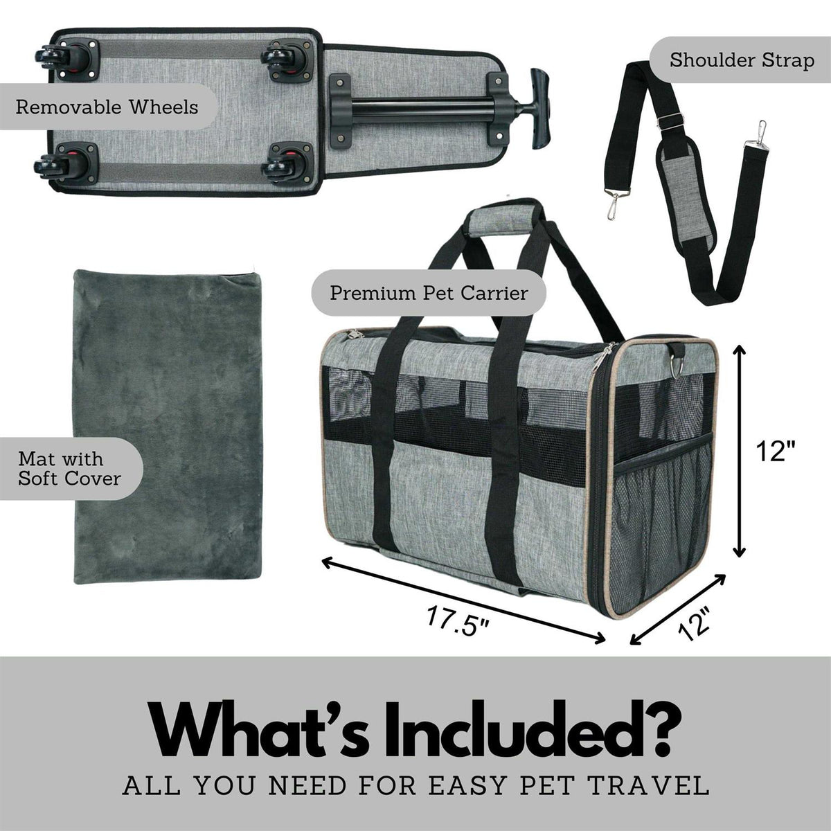 Rolling Pet Carrier with Wheels O1405