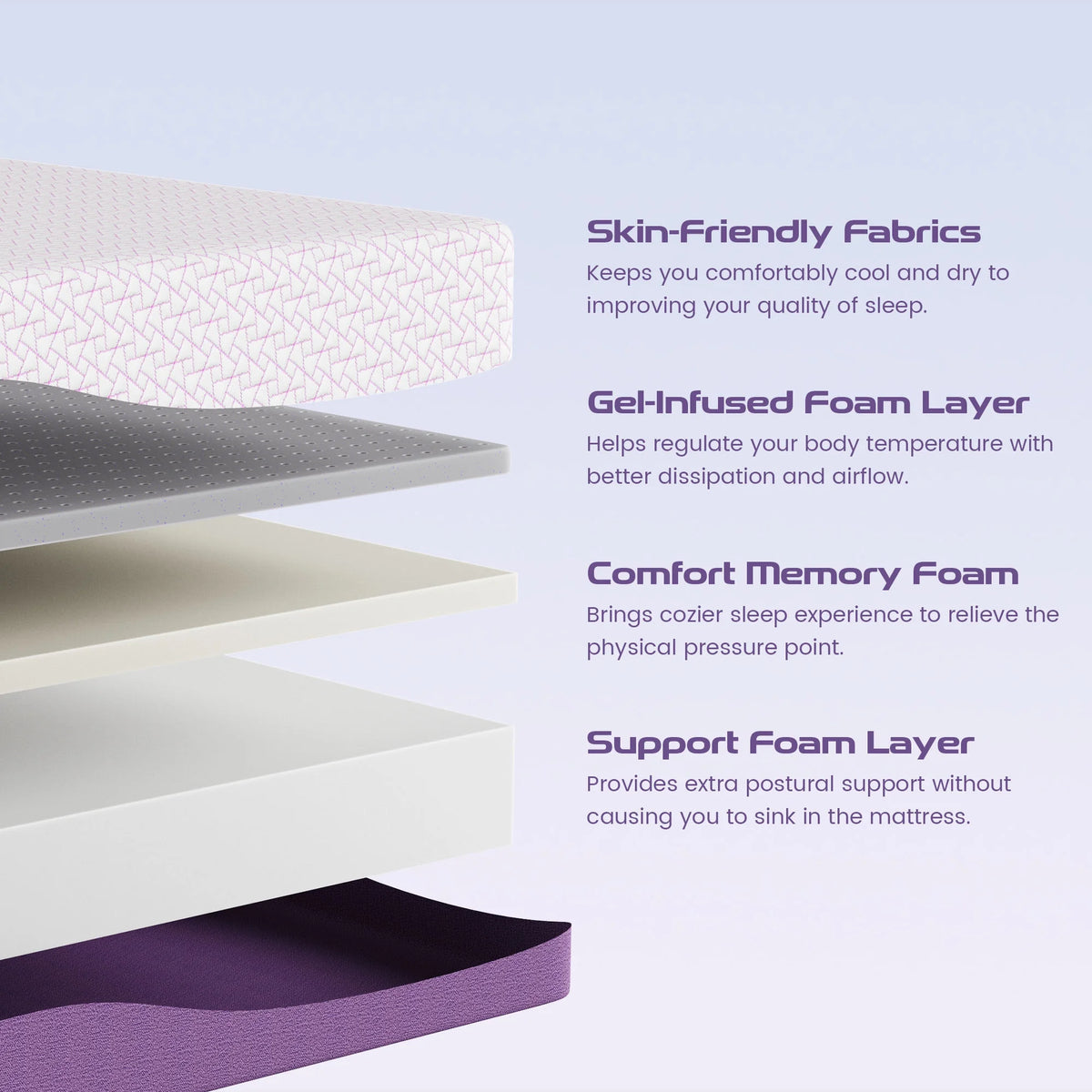 10 inch Cooling Gel Memory Foam Mattress Queen Y845560