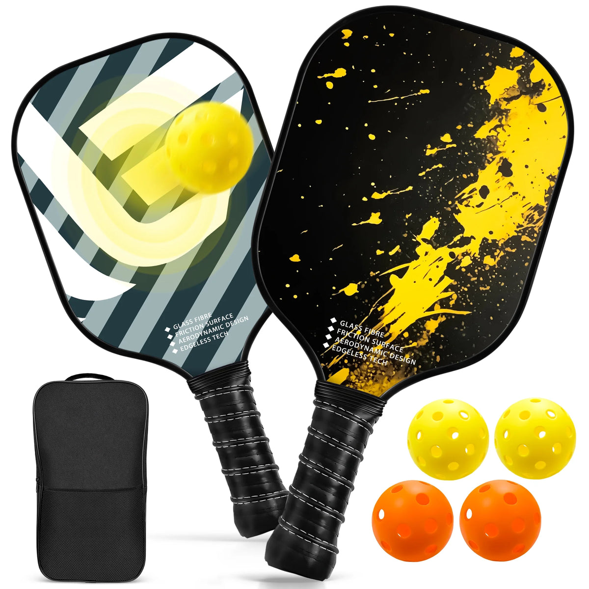 Pickleball Paddles Set Graphite Fiberglass Lightweight Honeycomb Core I16307