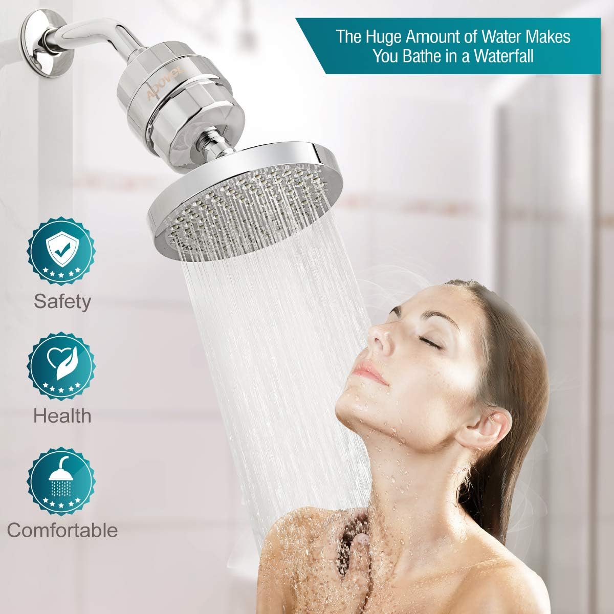 High Output Shower Head and Hard Water Filter S29392
