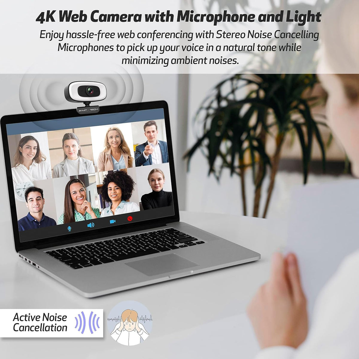 4K Ultra HD 8MP Autofocus USB Webcam with Microphone I524