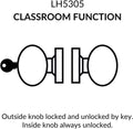 Cylindrical Door Knob Lock Passage Function Polished Brass I75147