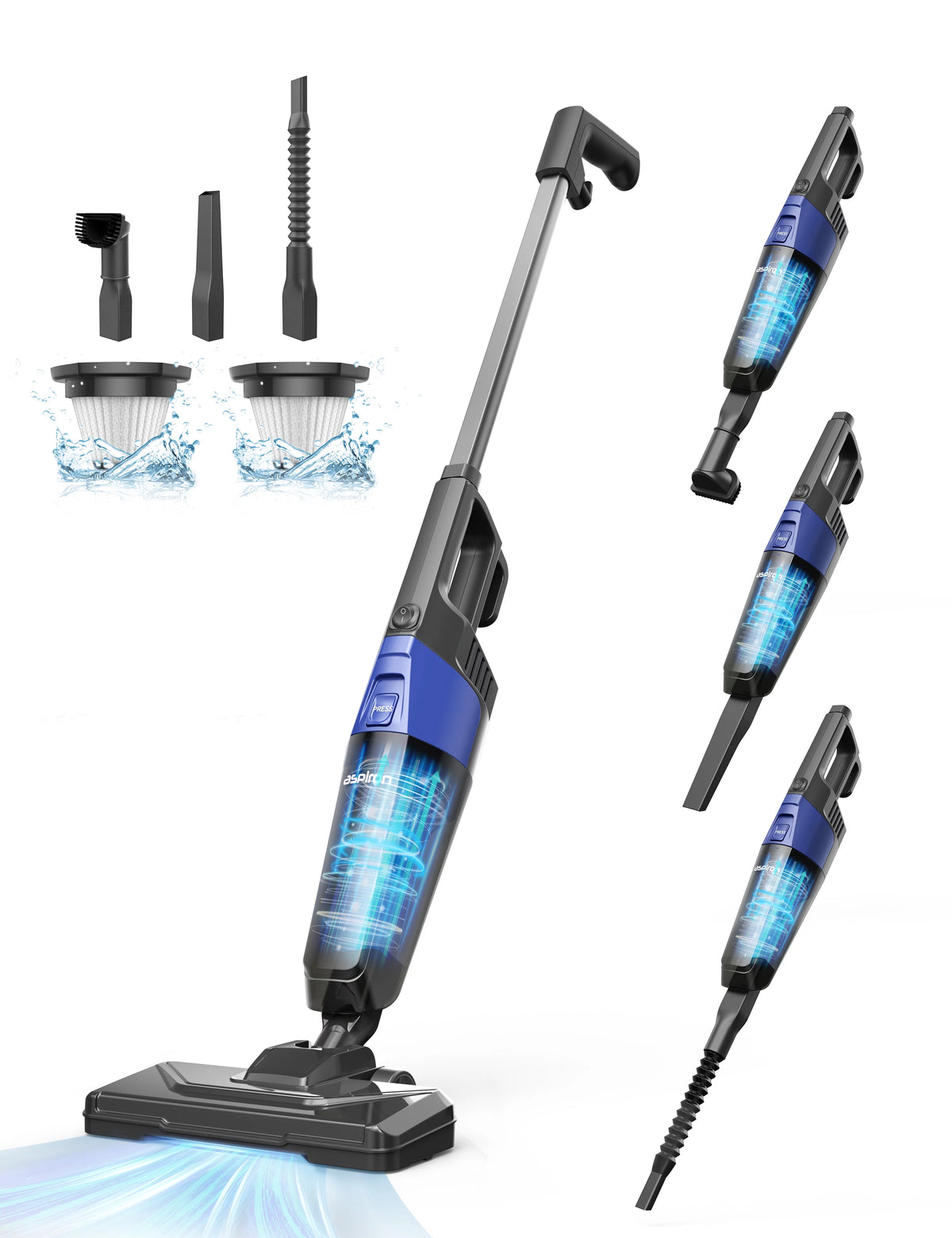 600W 20kPa Lightweight Corded Stick Vacuum with HEPA Filter C981