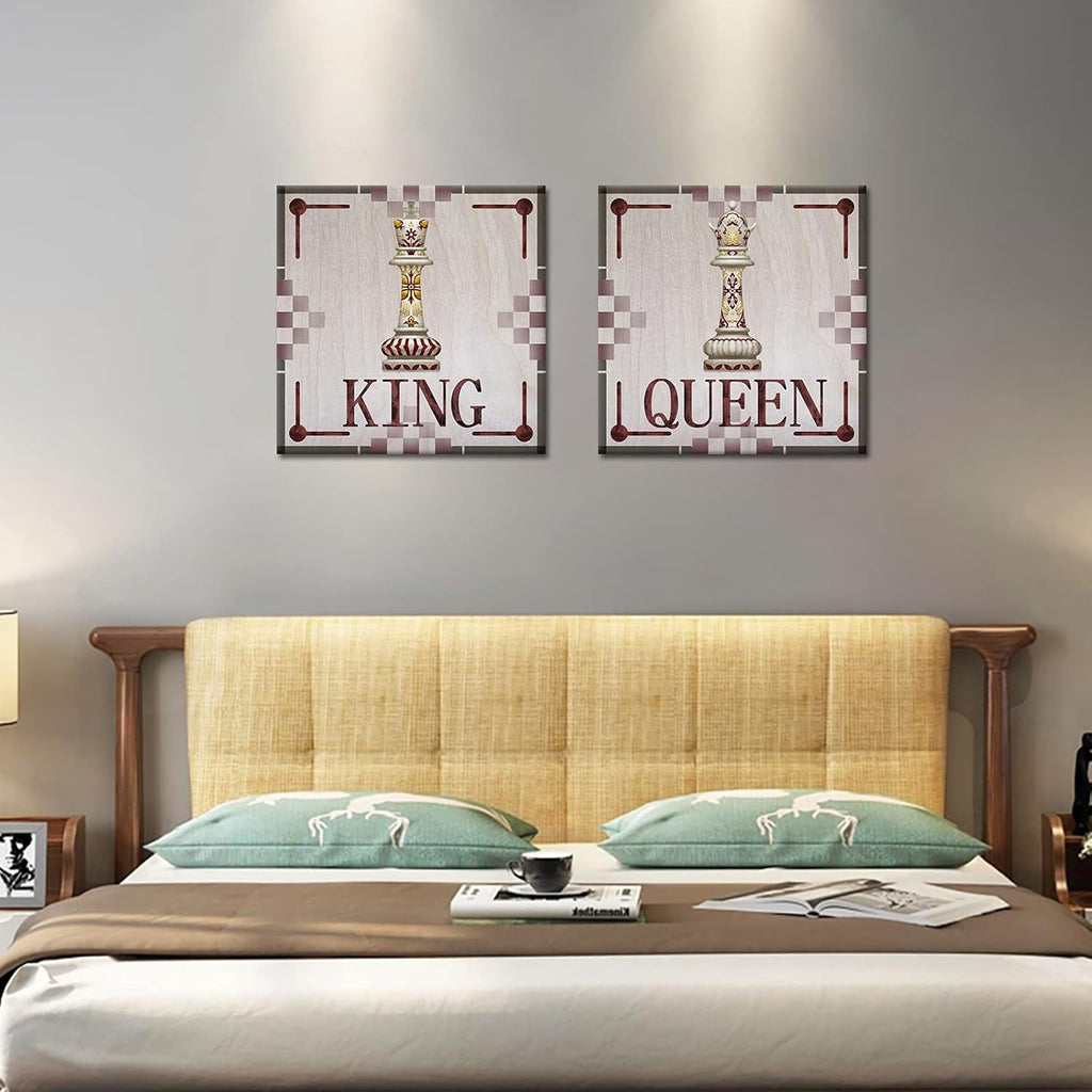 King and Queen of Chess Canvas Wall Art 24x24 Inch V345275