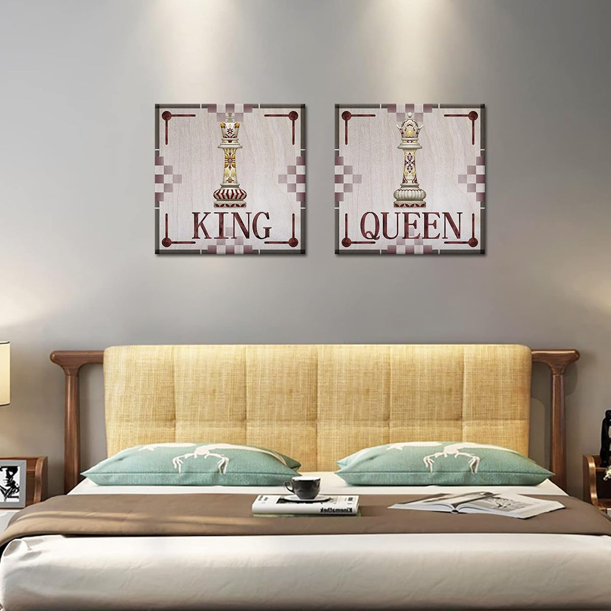 King and Queen of Chess Canvas Wall Art 24x24 Inch V345275