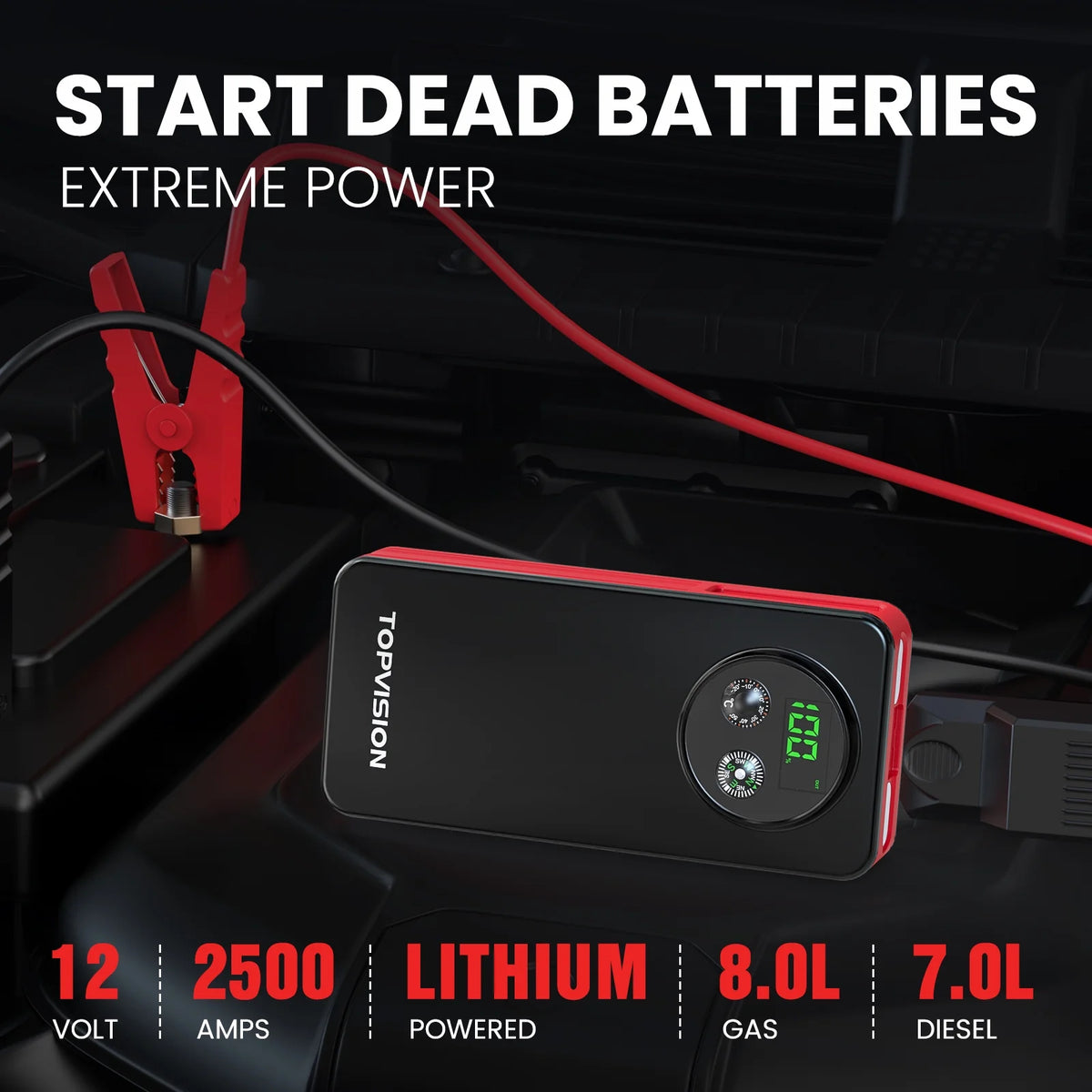 12V Car Jump Starter with Dual USB Quick Charge and DC Output G29174
