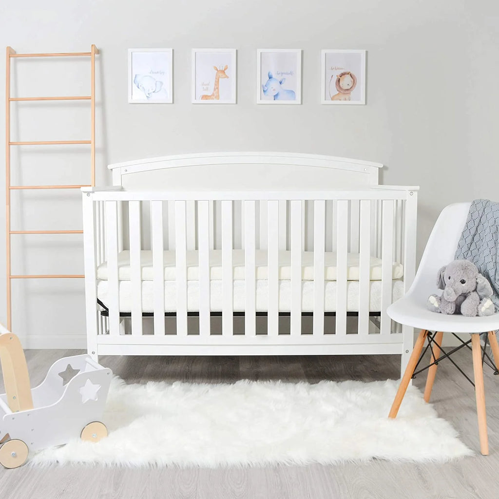 2 Ventilated Memory Foam Crib and Toddler Mattress Topper with Waterproof Cotton Cover O69591