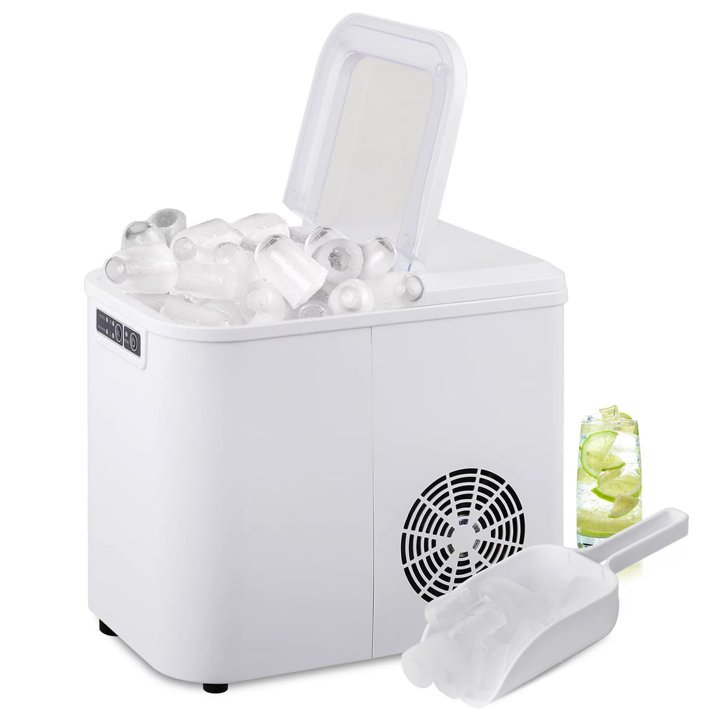 Black Countertop Ice Maker Machine with Ice Scoop and Basket W144
