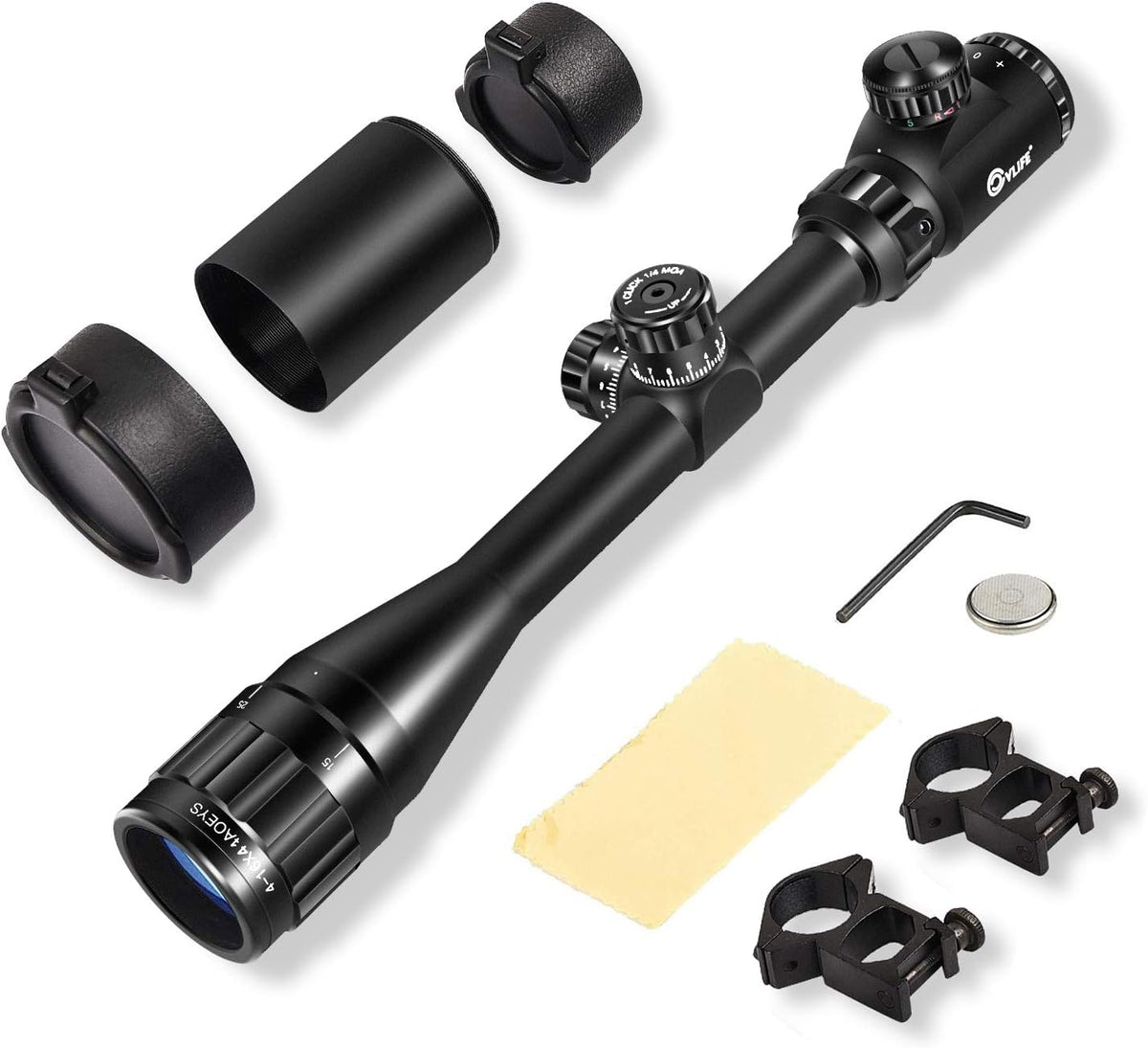 4-16x44 Illuminated Rifle Scope with Sunshade and Scope Mount N90205
