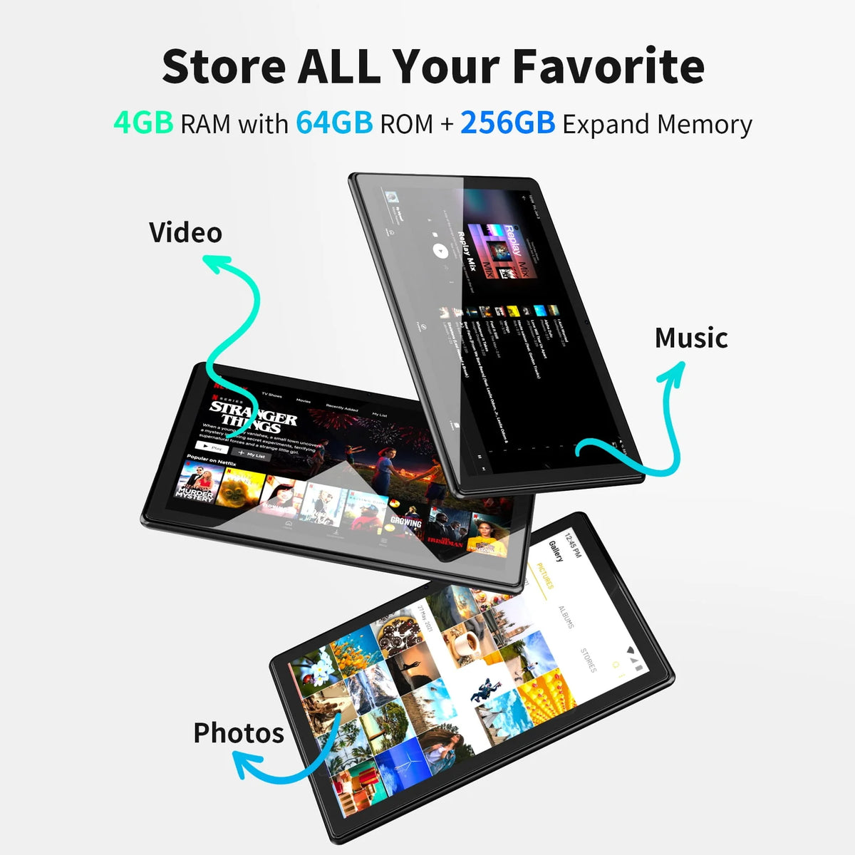 10in Android 12 Tablet 4GB RAM 64GB ROM H115