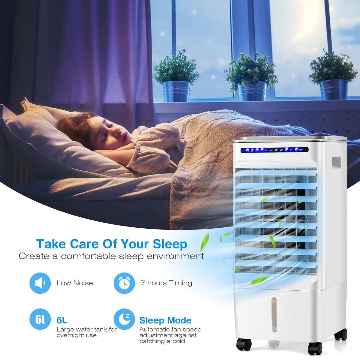 3-in-1 Evaporative Air Cooler Fan Humidifier T868197