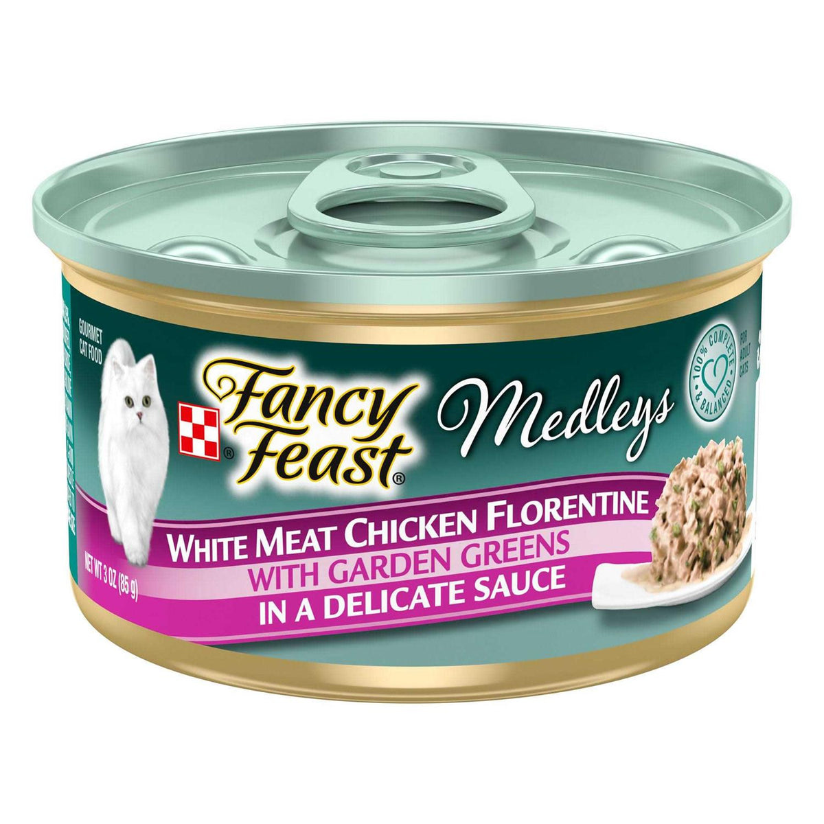White Meat Chicken Spinach Wet Cat Food Can P1721