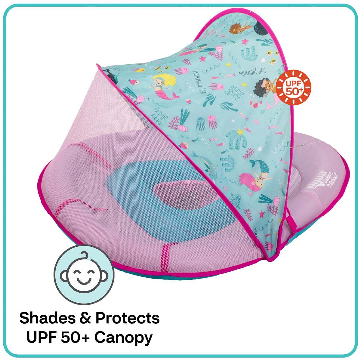 Pink Baby Pool Float Boat with 2 Toys D571839