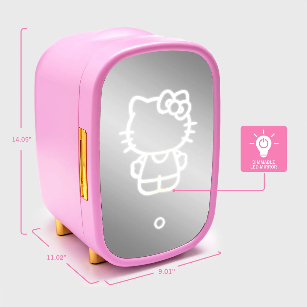 Pink Mini Fridge 7L with Light Up Mirror R806