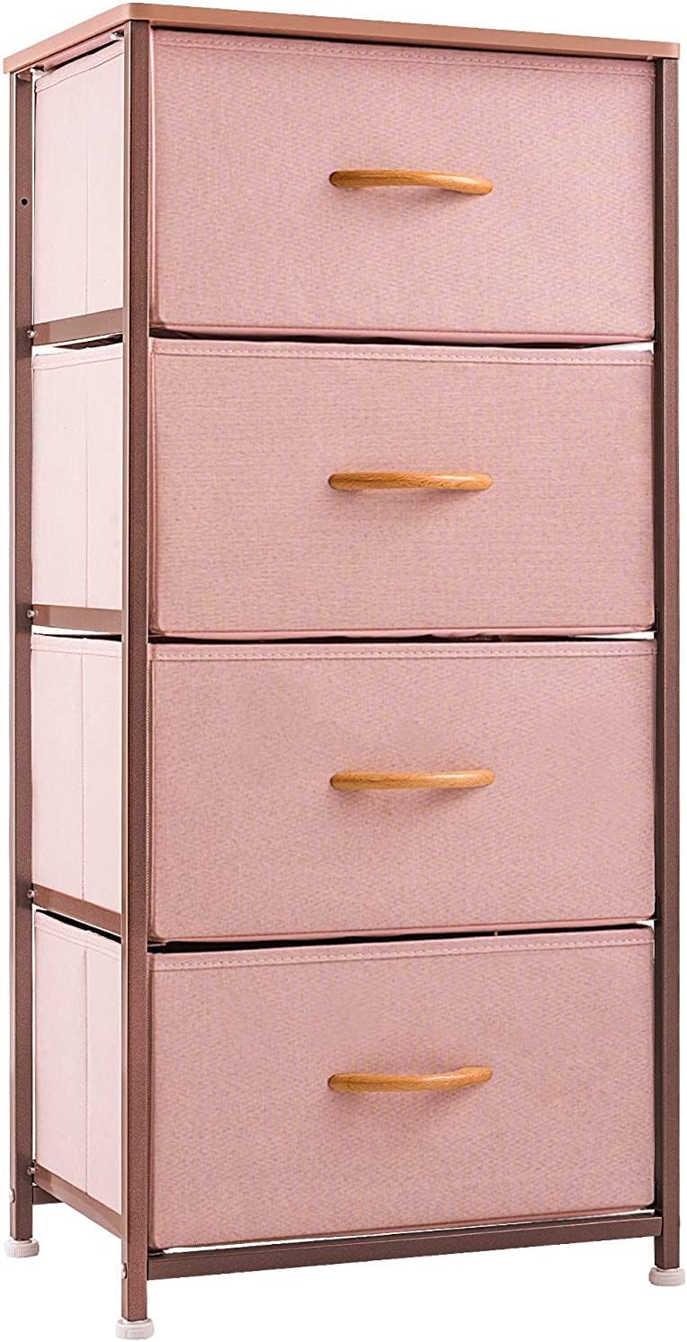 Brown 4 Drawer Vertical Dresser Storage Tower K7693