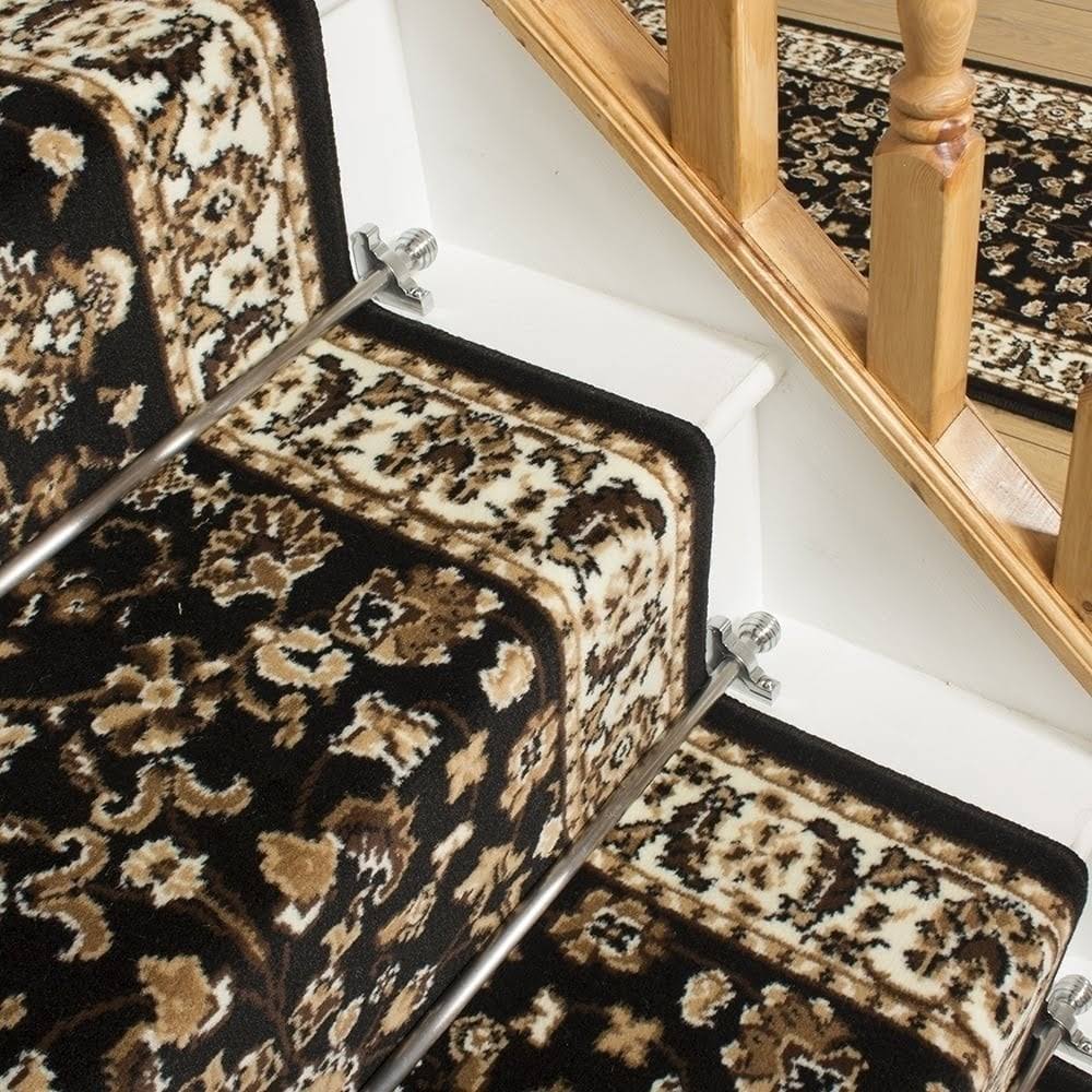 Persian Black Stair Carpet Runner K9570