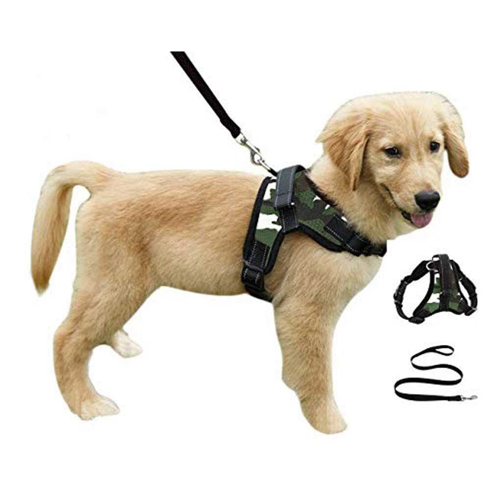 Adjustable Reflective No-Pull Padded Dog Harness with Leash Set Z963730