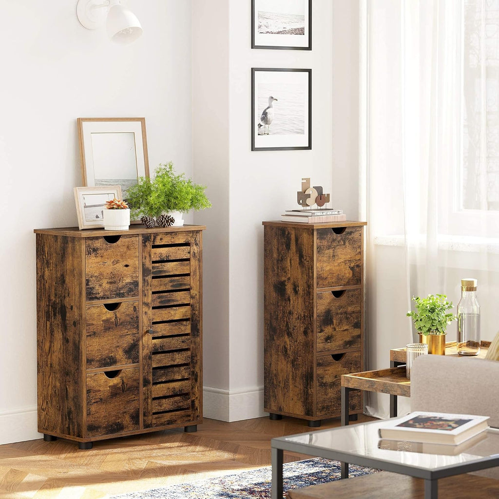 Rustic Brown 3 Drawer Storage Cabinet Y368753
