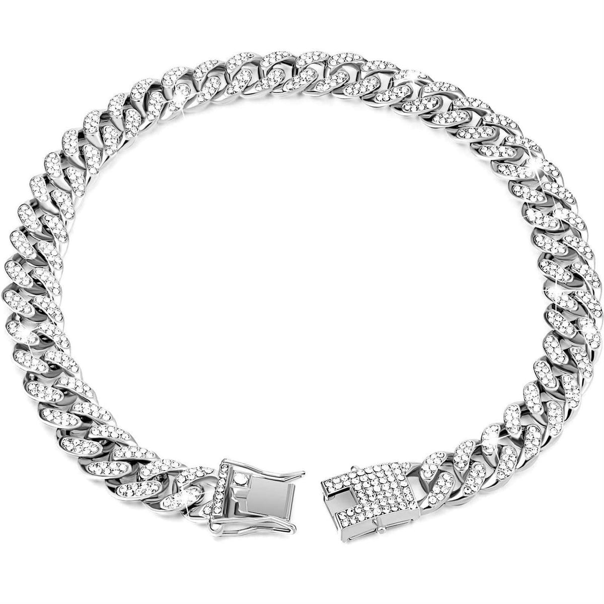 Metal Chain Dog Collar with Secure Buckle G18404
