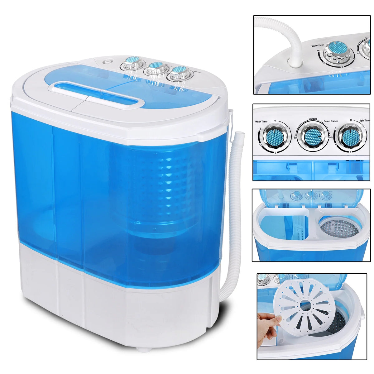 13lbs 2 in1 Compact Top-Load Washing Machine White D23204
