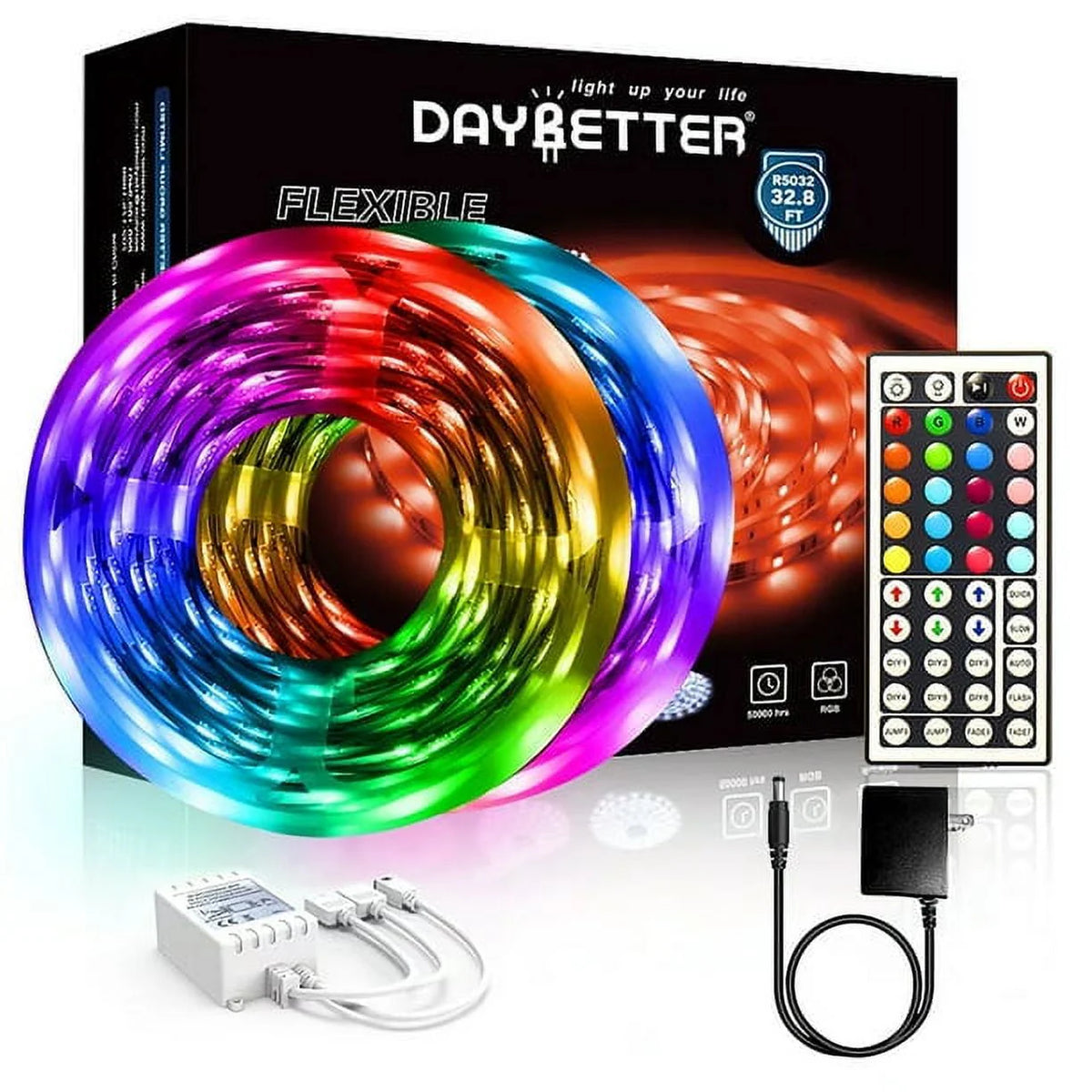 LED Strip Light 32.8ft with Remote and Power Supply R33223