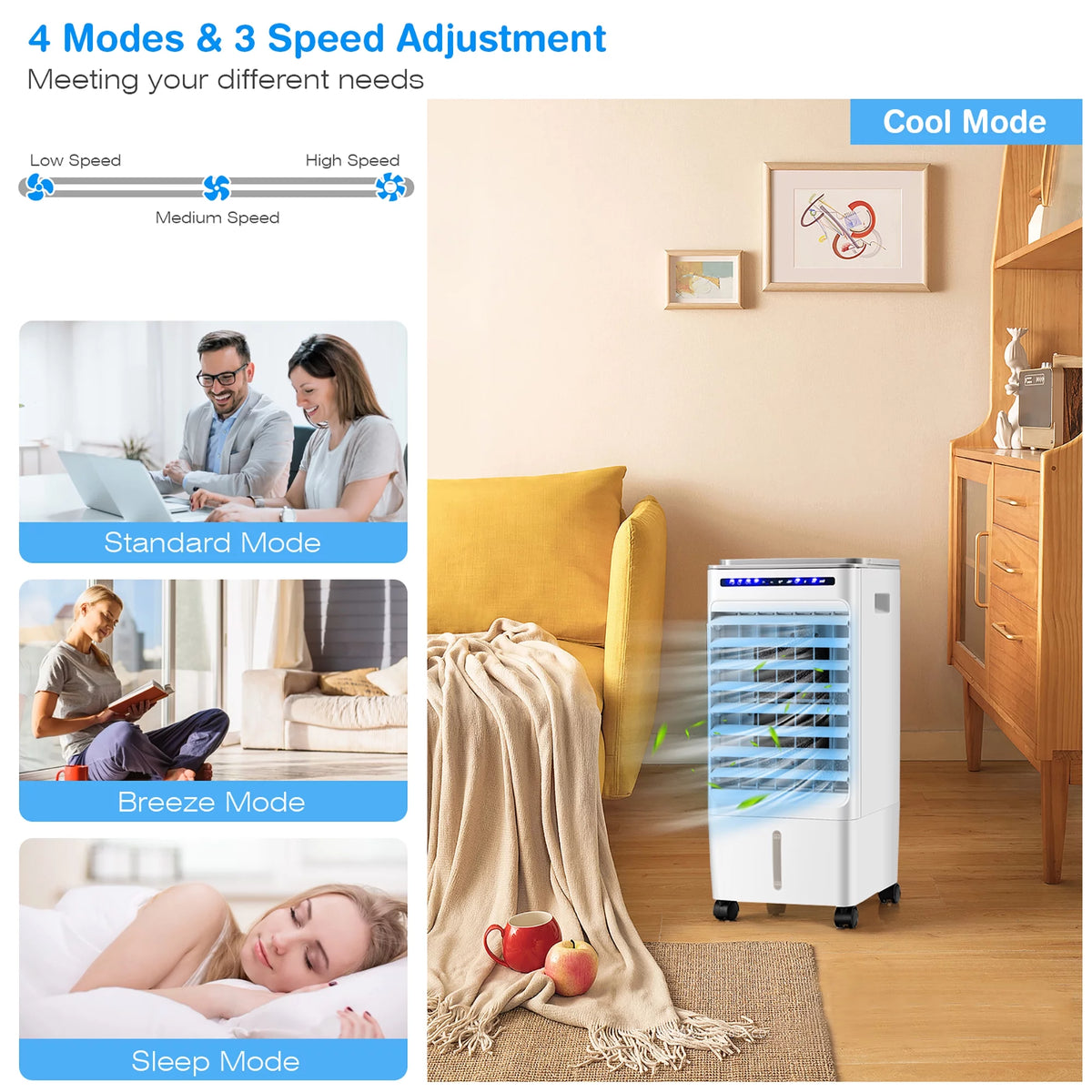 3-in-1 Evaporative Air Cooler Fan Humidifier T868197