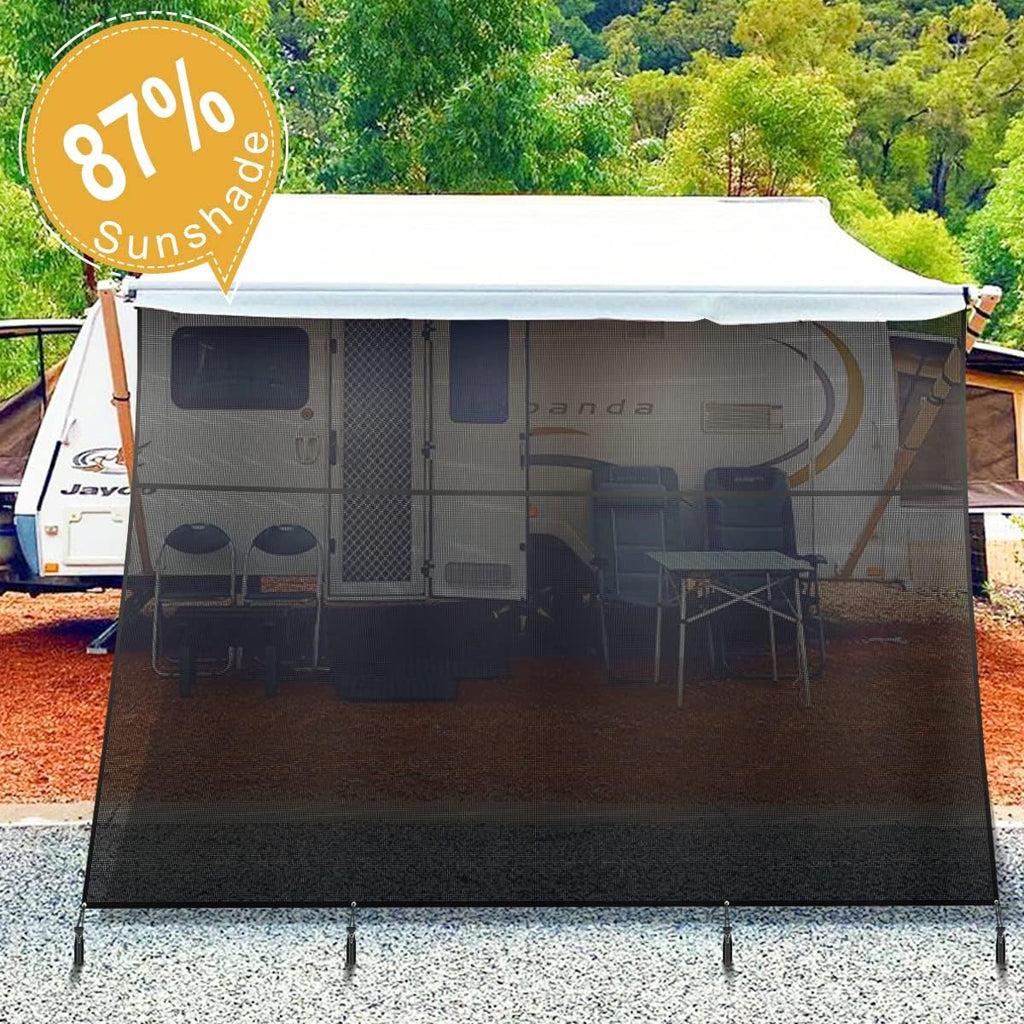 Black Mesh RV Awning Sun Shade Screen 15'x9' H3750
