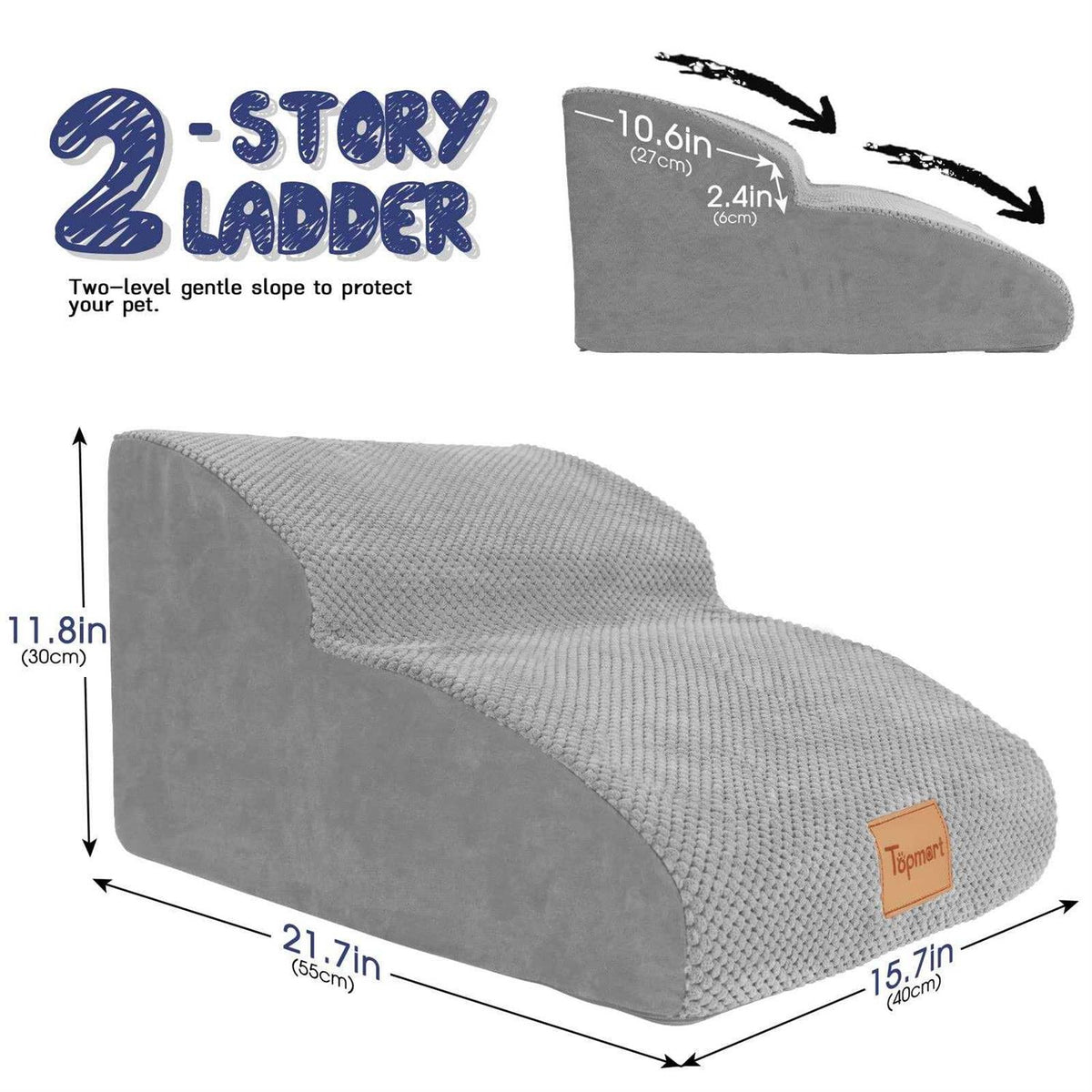 High Density Foam Dog Ramp Steps 2 Tiers Non-Slip G200