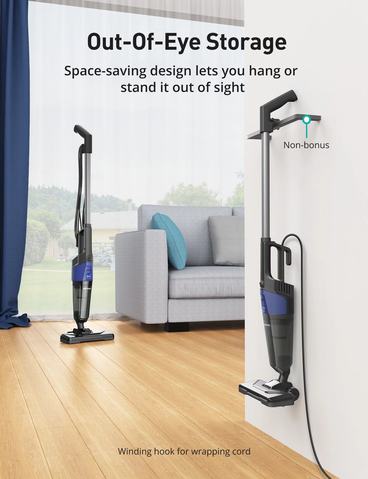 600W 20kPa Lightweight Corded Stick Vacuum with HEPA Filter C981