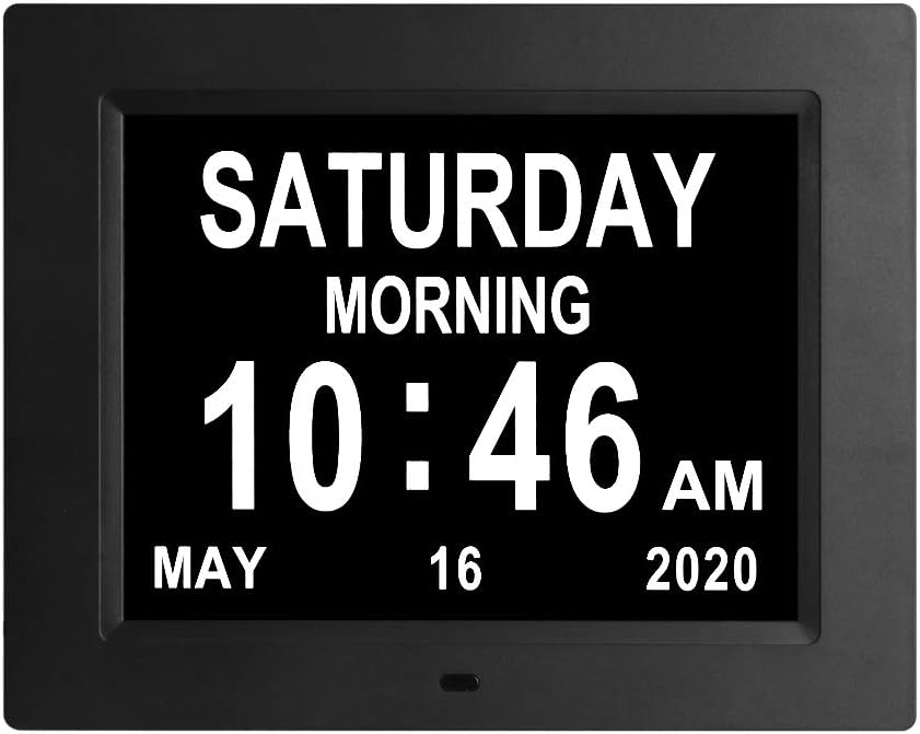 8 Inch Digital Day Calendar Clock with 8 Alarm Reminders W66421