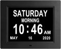 8 Inch Digital Day Calendar Clock with 8 Alarm Reminders W66421