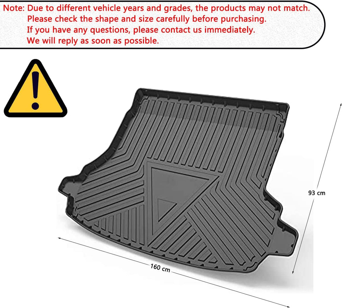 Black TPO Cargo Trunk Tray Floor Mats Protector L2260