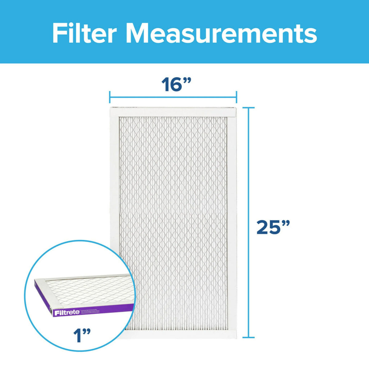 16x25x1 Air Filter, MERV 12, 2 Filters J326060