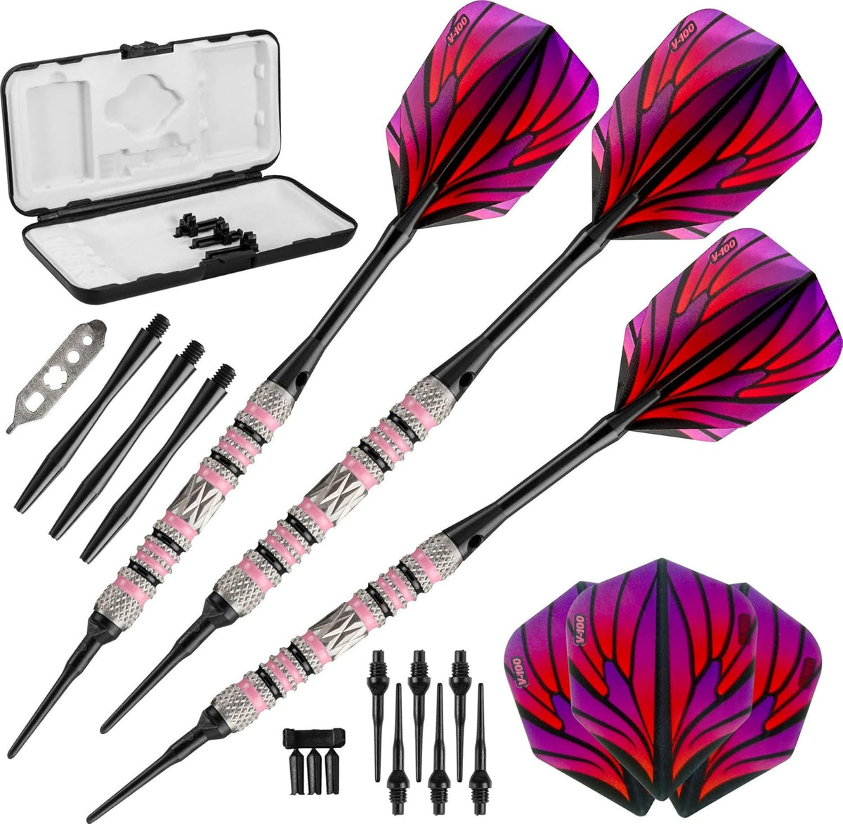 80% Tungsten Soft Tip Darts with Storage Case, 16 Grams X5381
